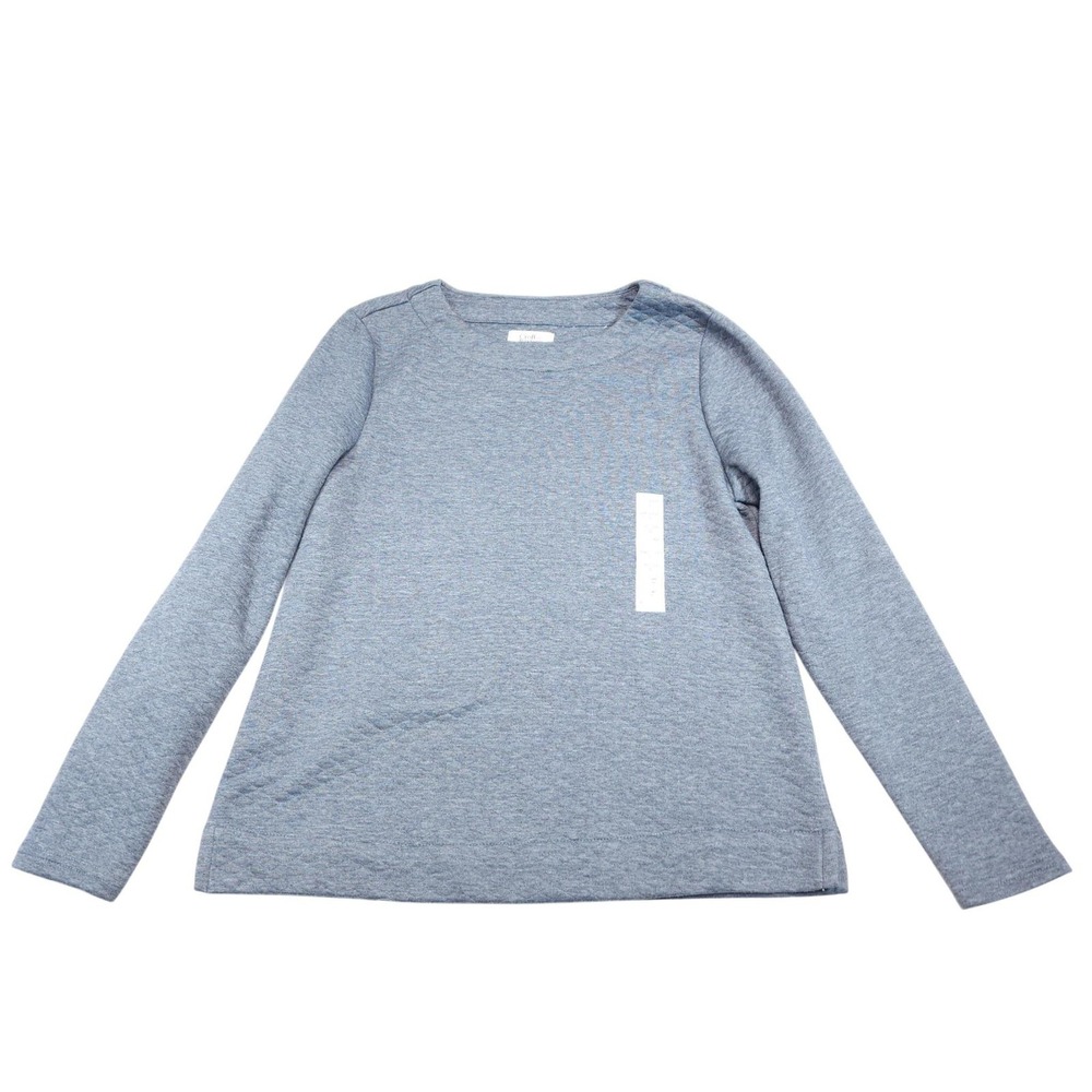 Croft & Barrow Shirt Womens Small Gray Long Sleeve Crewneck‎ Jersey Basic Casual